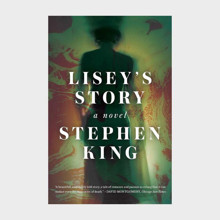 Silhouette stands against swirling abstract background; text reads 