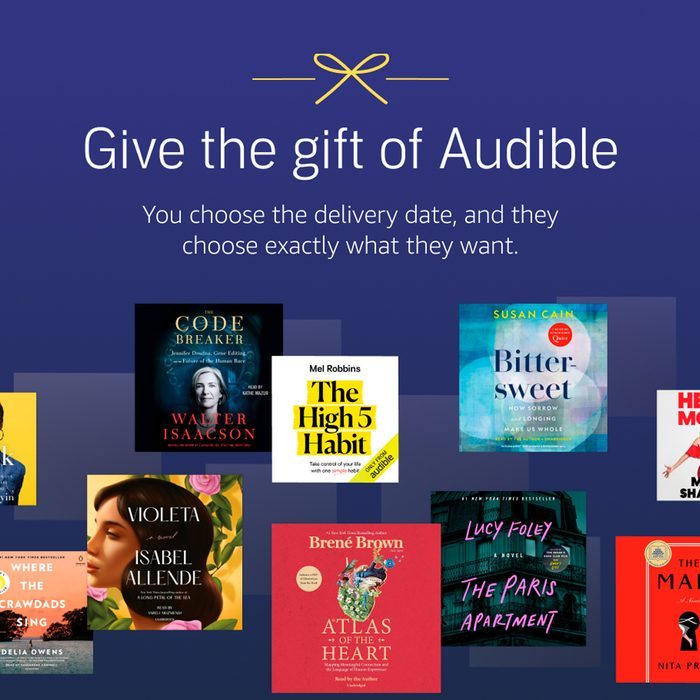 Audiobook covers displayed under 