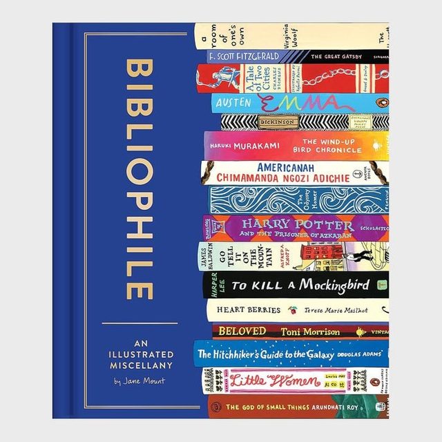 Book cover displays colorful stacked book spines with 