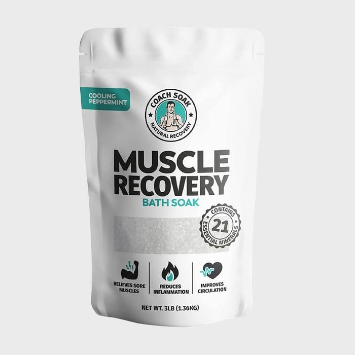 A white pouch displays 