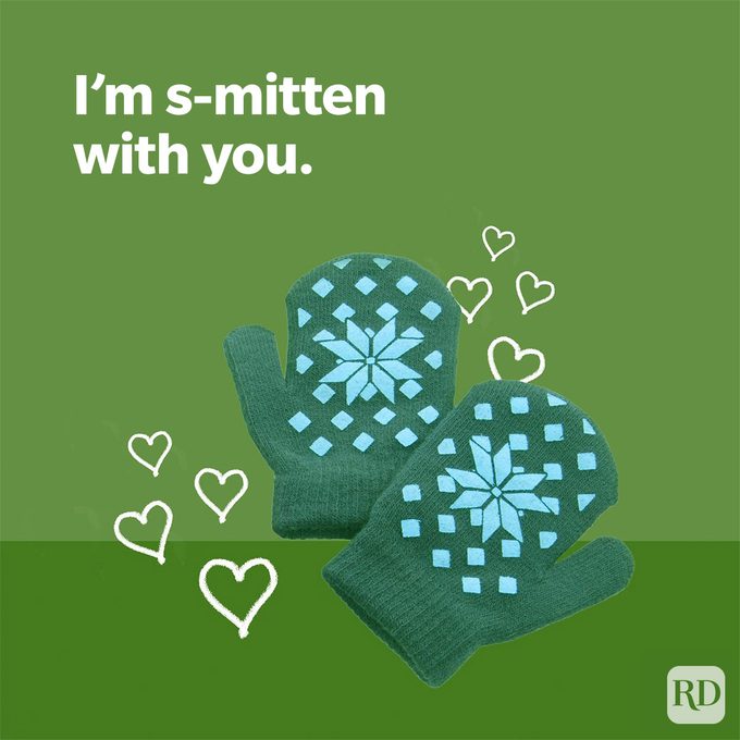 "I'm s-mitten with you." Mittens with hearts
