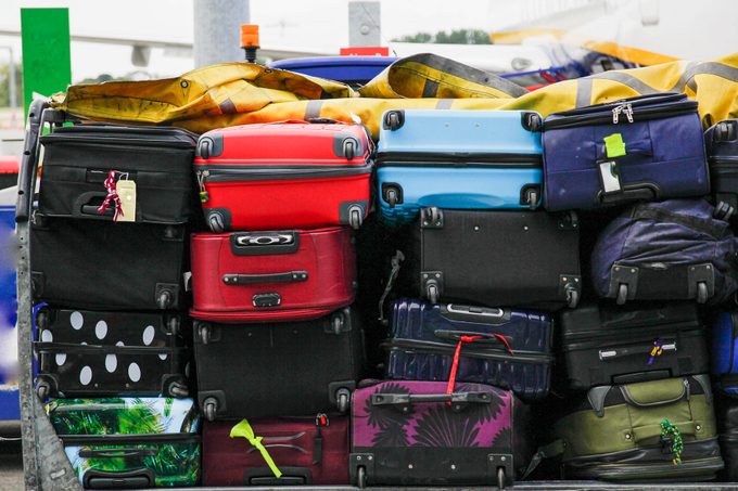 suitcases at an airport