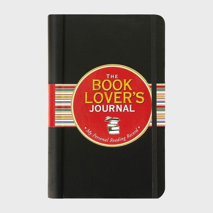 Journal with black cover, displaying 