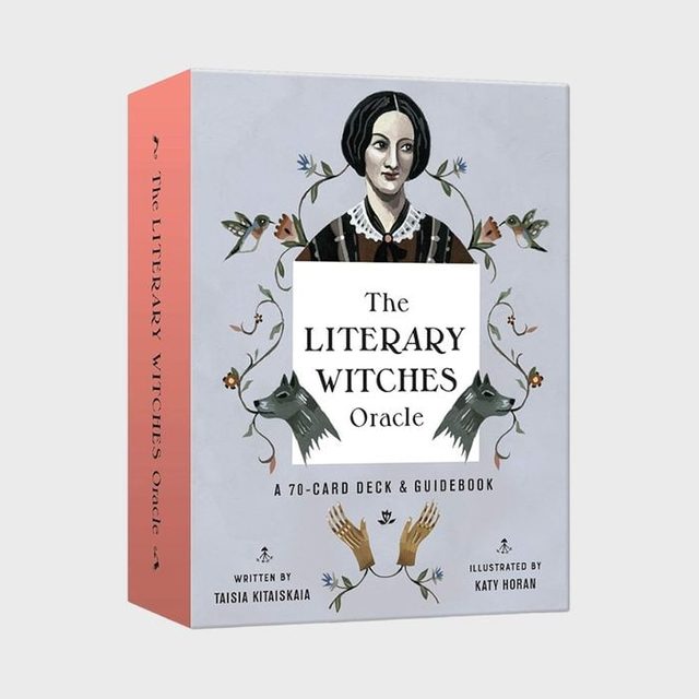 Box displays an illustrated woman surrounded by florals and wolves, titled 