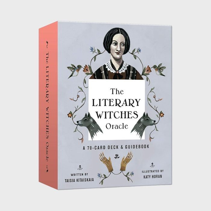 Box displays an illustrated woman surrounded by florals and wolves, titled 