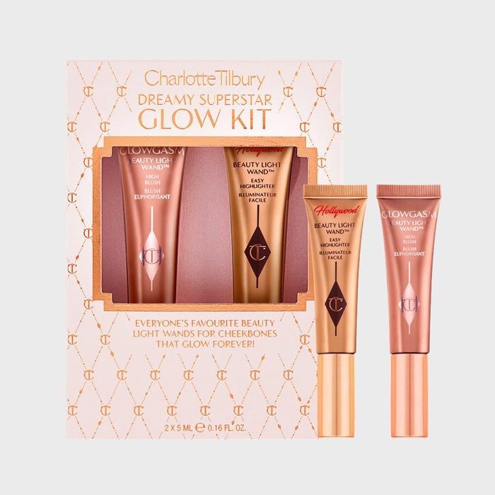 Makeup tubes showcased; positioned upright; placed inside decorative packaging with 