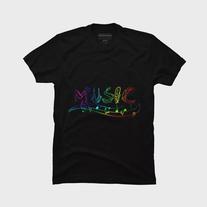 Black t-shirt displays 