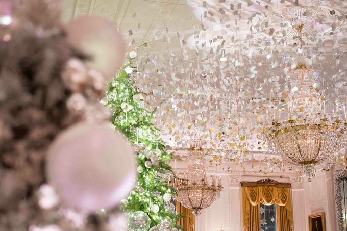 The East Room is decorated for the holidays, Sunday, December 1, 2024, at the White House.