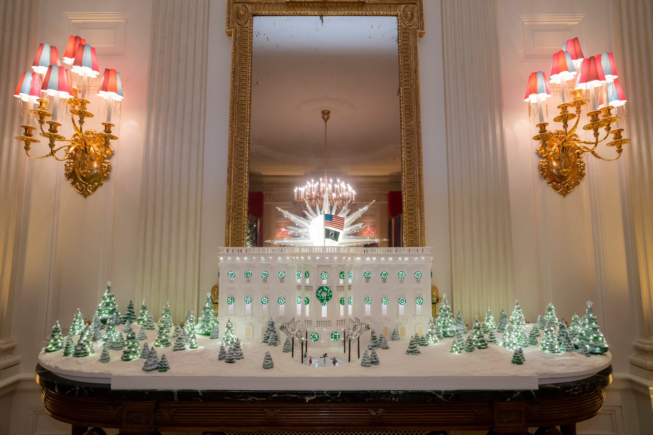 The State Dining Rooml of the White House is decorated for the holidays, Sunday, December 1, 2024.
