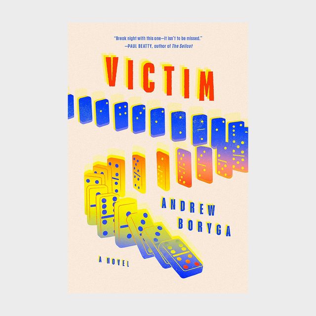 Dominoes cascade forward, creating a colorful, dynamic wave. Background features gradient colors. Text reads: 