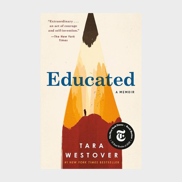 Pencil-shaped mountain silhouette, person stands atop, surrounded by birds. Text reads: 