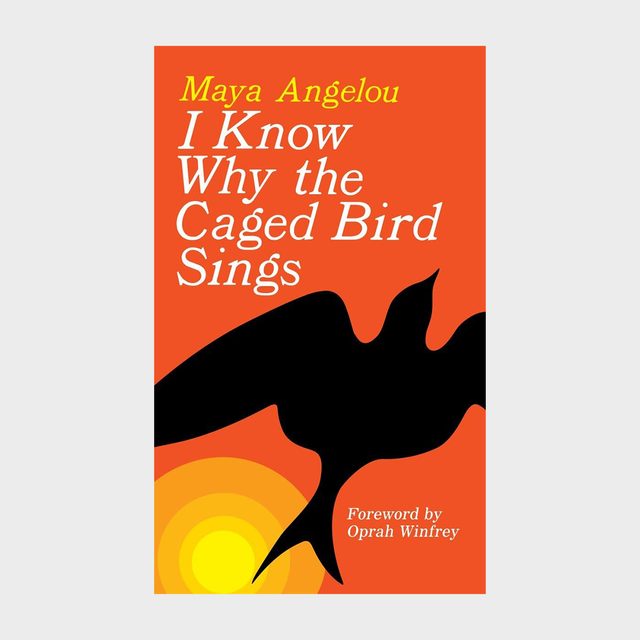 Book cover shows black bird silhouette flying on orange background, with text 