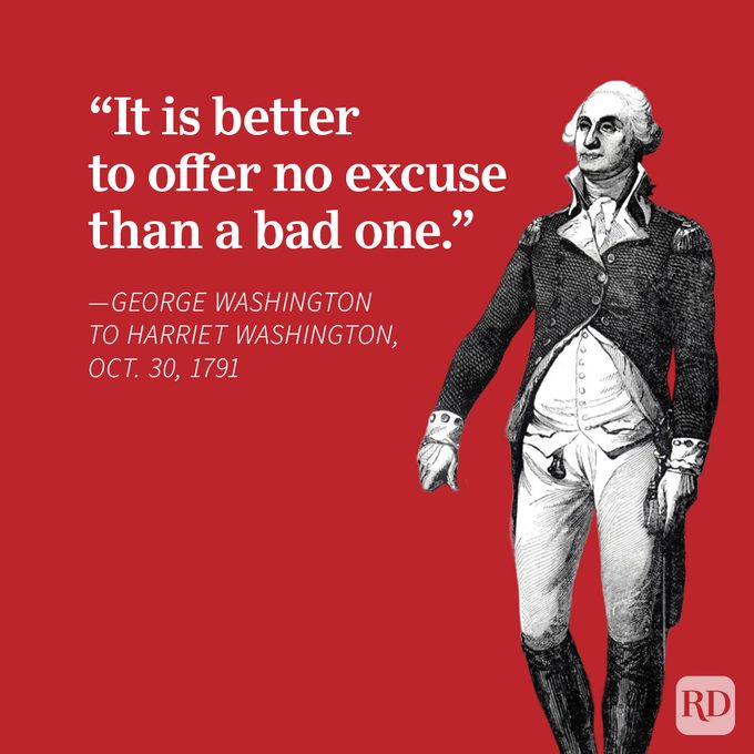 Famous George Washington Quotes Graphic on red background