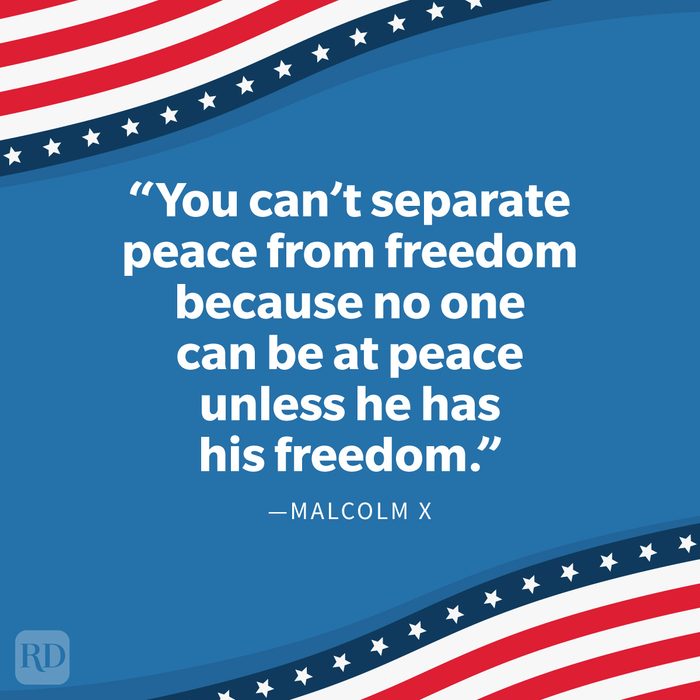 United States Of America Patriotic Quotes on blue background with the flag on opposite corners