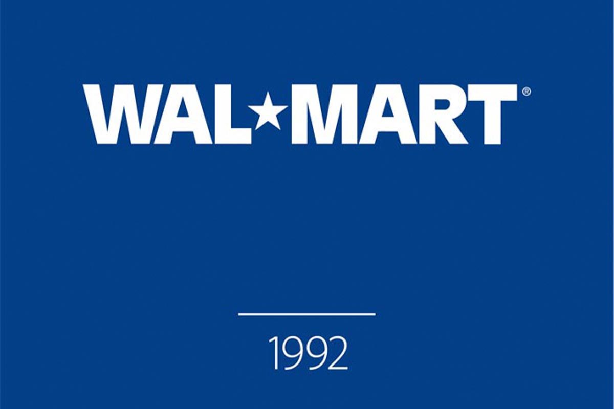 Walmart 1992 Logo on a dark blue background