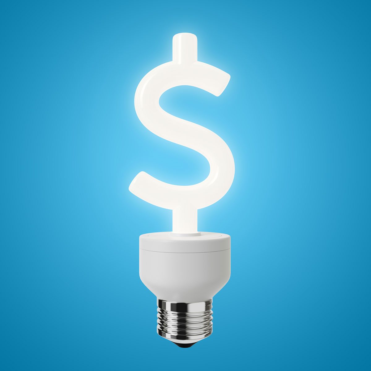 Energy Saving Light Bulb Shaped As A Dollar Sign