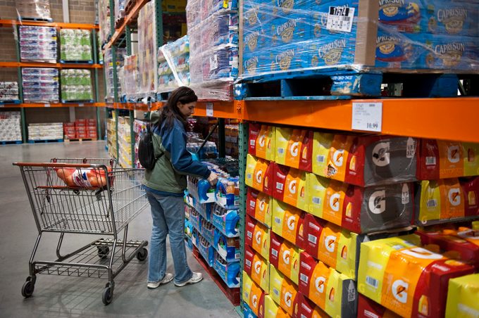 Customer perusing the shelves of Costco Wholesale Club