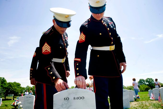 President Bush Attends Memorial Day Ceremony At Arlington