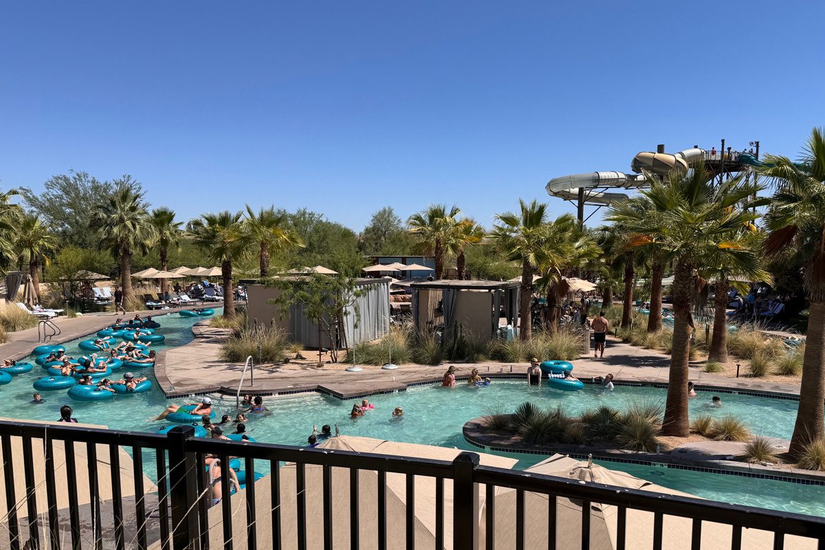 wide shot of water park