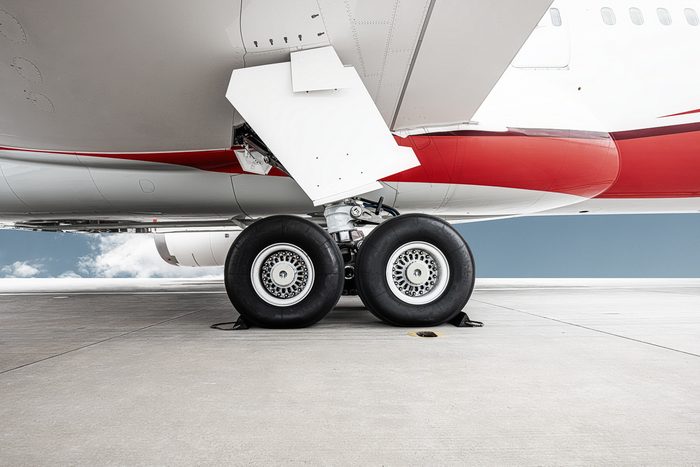 landing gear on airplane