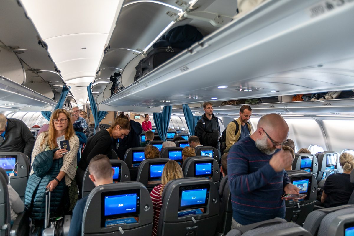 interior of airplane