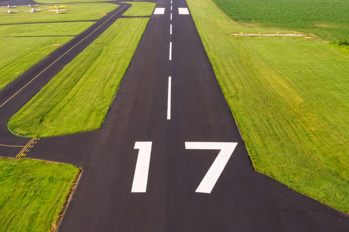number on airplane runway