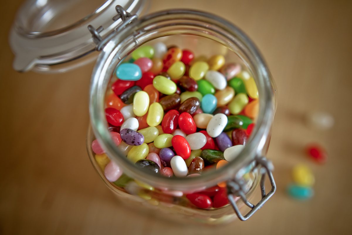 jelly beans in a jar