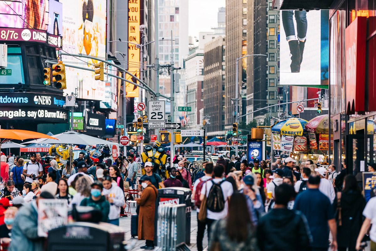 crowded times square