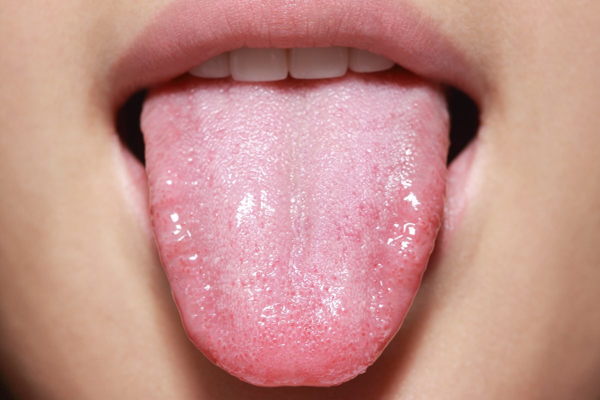 close up of tongue