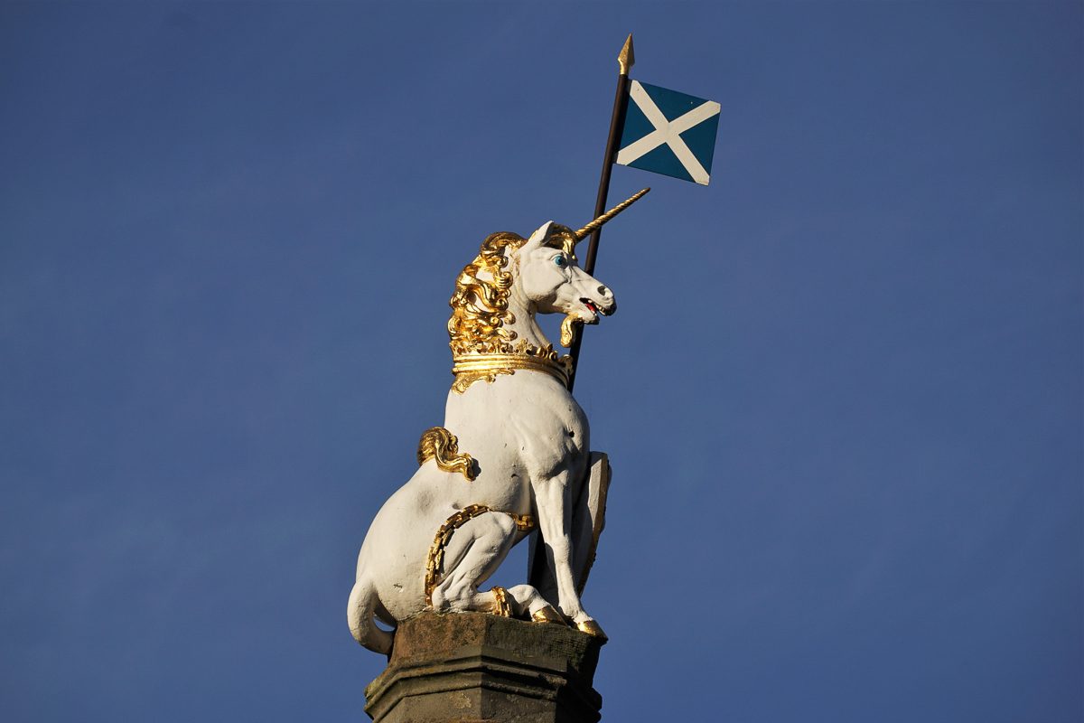 white unicorn statue