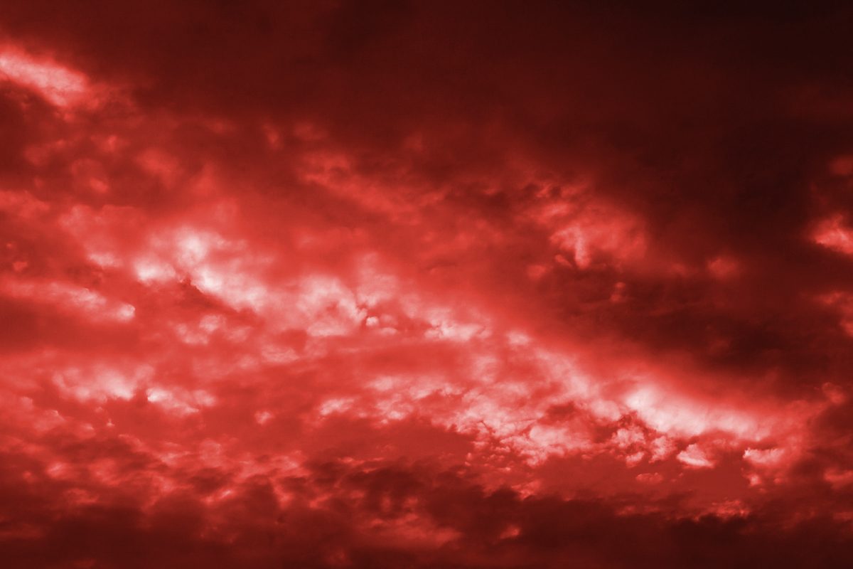 dramatic red sky
