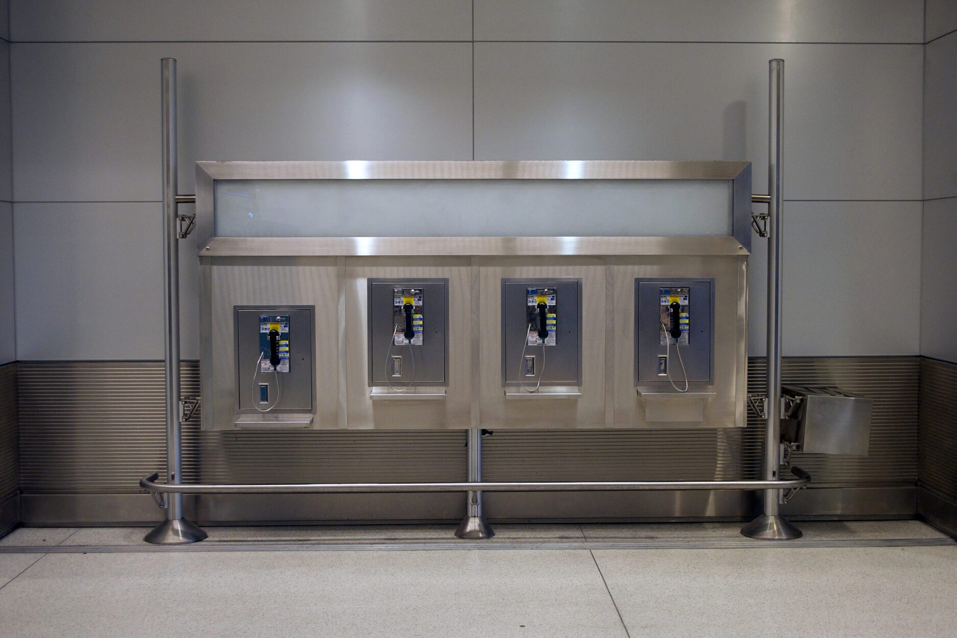 Old communication, payphones at airport
